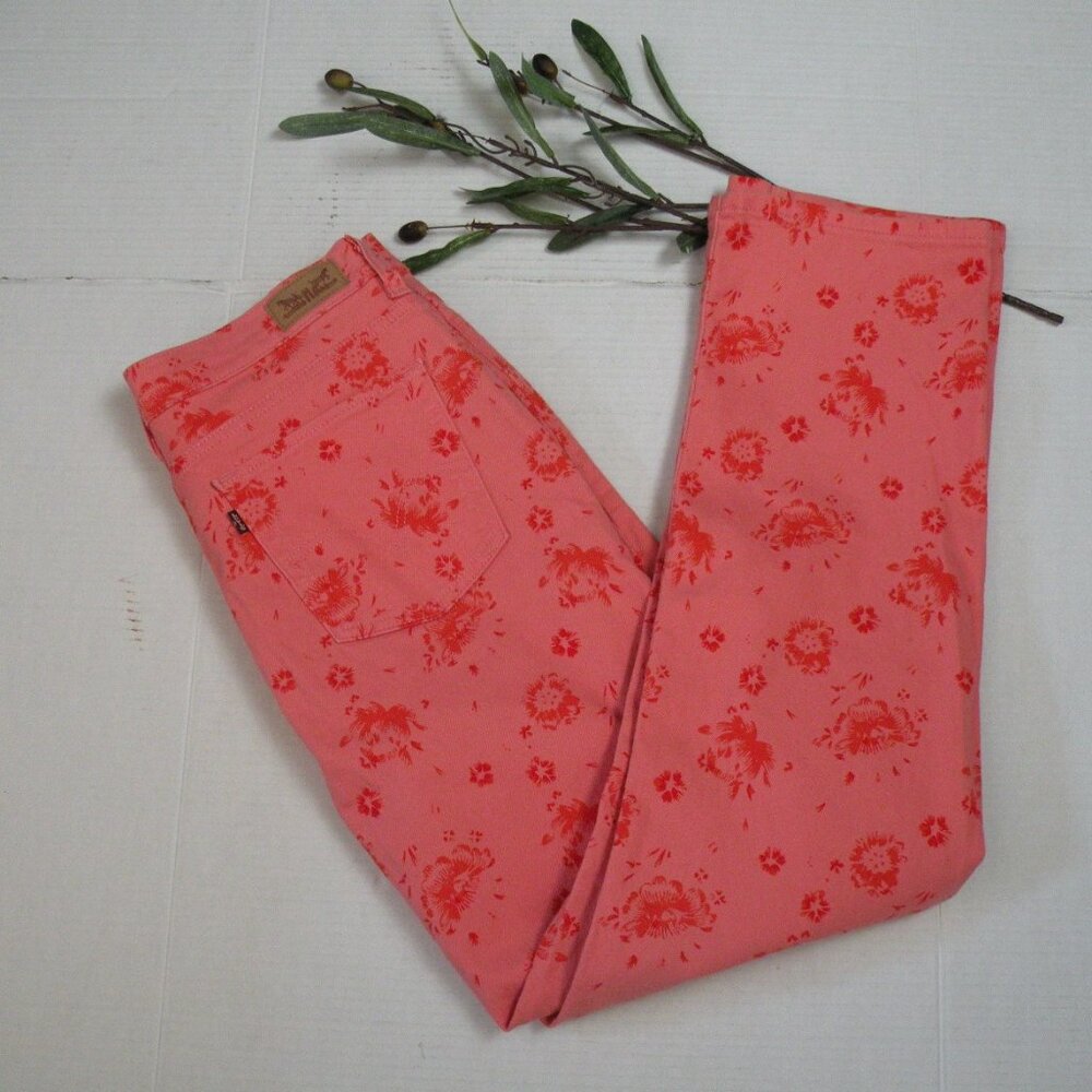 Levi's Floral Perfectly Slimming 512 Straight Leg Stretch Jeans Size 14